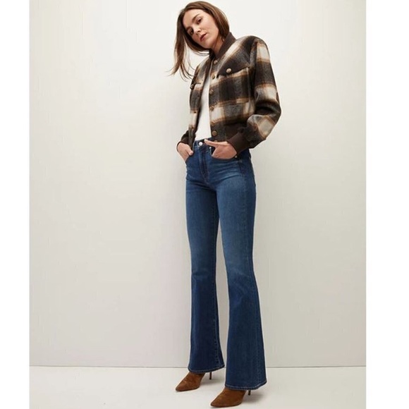 🤎Veronica Beard Stanley Bomber Jacket in Multi Color Plaid SZ 10 Elbow patches - Picture 5 of 16